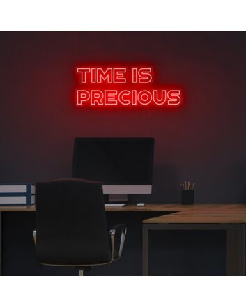 Time Is Precious Neon Sign for mindful and motivational spaces