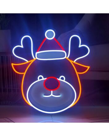 Christmas Elk Neon Sign for festive holiday decor