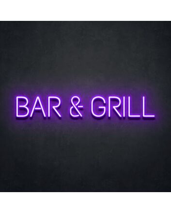Bar Grill Neon Sign ideal for bar and grill establishments