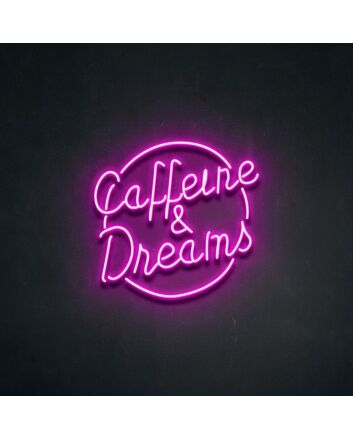 Caffeine Dreams Neon Sign for Coffee Lovers