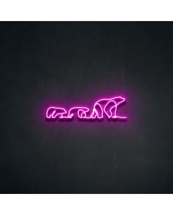 Polar Bears Neon Sign for Kids Rooms