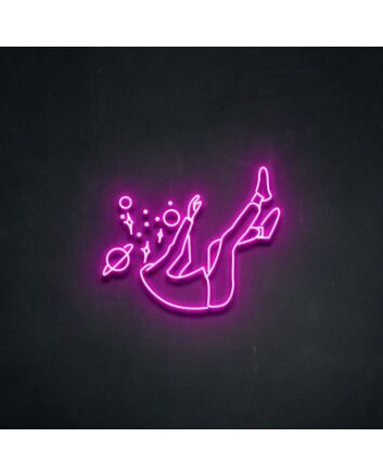 Falling Into Space Neon Sign for Cosmic Decor