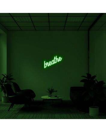 Breathe Neon Sign for Yoga and Meditation Rooms