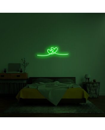 Double Heart Neon Sign for Romantic Decor