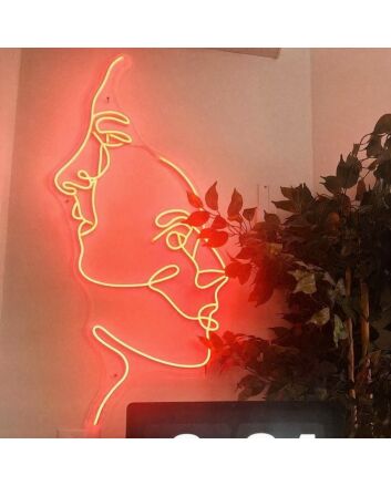 Two Face Neon Sign for Artistic Spaces