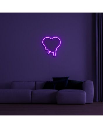 Melting Heart Neon Sign for Unique Love Themed Decor