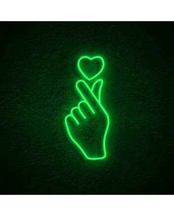 Heart Hand Neon Sign for Love Themed Decor