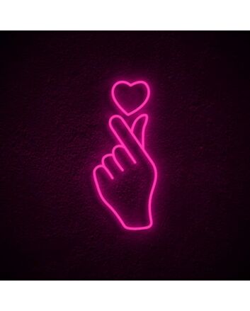 Heart Hand Neon Sign for Love Themed Decor