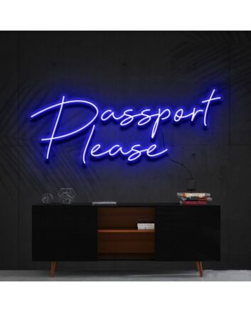 Passport Please Neon Sign for Travel Themed Spaces