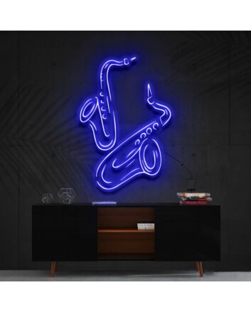 Saxophones Neon Sign for Music Lovers