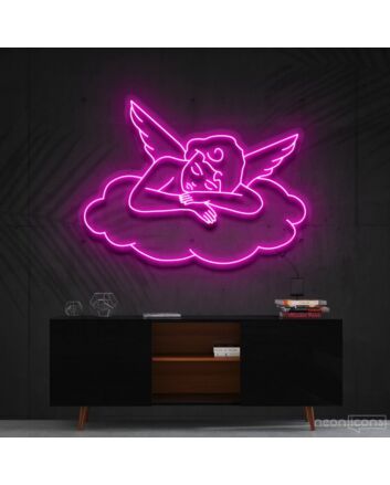 Sleepy Cupid Neon Sign for Romantic and Bedroom Decor