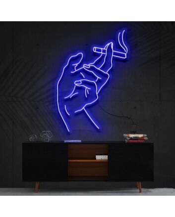Smokers Hand Neon Sign for Edgy and Bold Decor