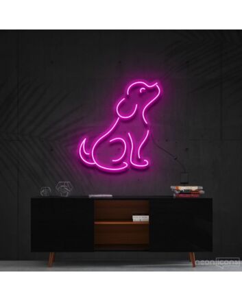 Curious Dog Neon Sign for Pet Lovers and Kids Rooms
