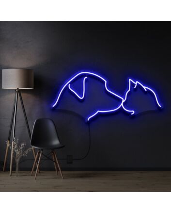 Dog Cat Neon Sign for Pet Lovers and Kids Rooms