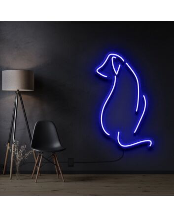 Dog Facing Away Neon Sign for Pet Lovers and Cozy Spaces
