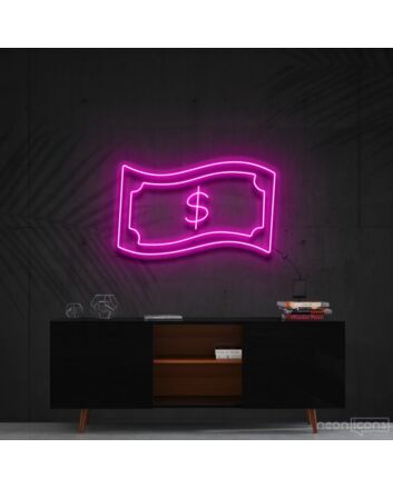 Dollar Bill Neon Sign for Wealth Themed Decor