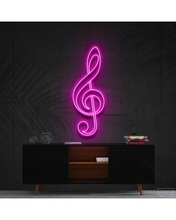 Treble Clef Neon Sign for Music Lovers and Studios