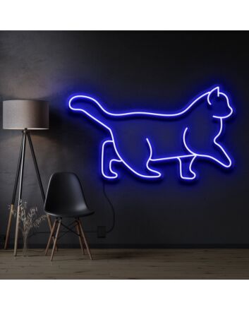 Walking Cat Neon Sign for Pet Lovers and Kids Rooms