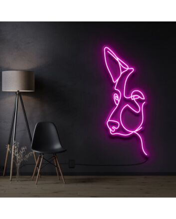 German Shepherd Line Art Neon Sign for Pet Lovers