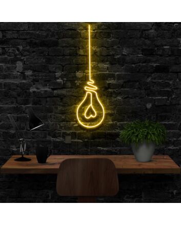 Lightbulb Neon Sign for Inspirational Decor