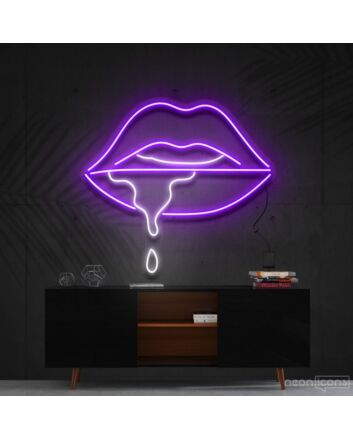 Lips Dripping Multicolour Neon Sign for Artistic Decor