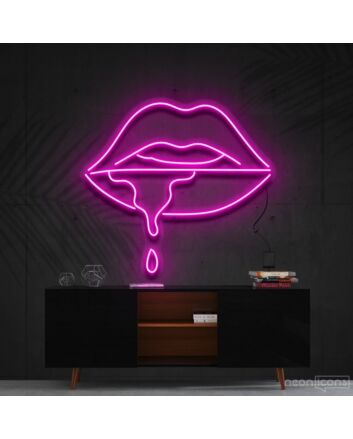 Lips Dripping Neon Sign for Bold Statements