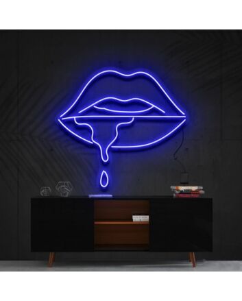 Lips Dripping Neon Sign for Bold Statements