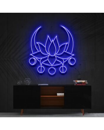 Moon Lotus Neon Sign for Peaceful and Zen Spaces