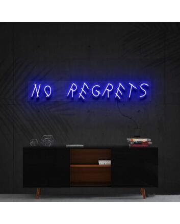 No Regrets Neon Sign for Motivational Spaces