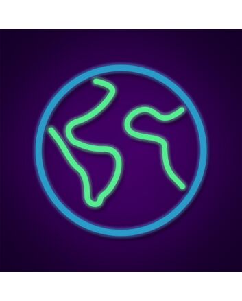 Planet Neon Sign for Space Themed Decor