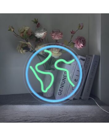 Planet Neon Sign for Space Themed Decor