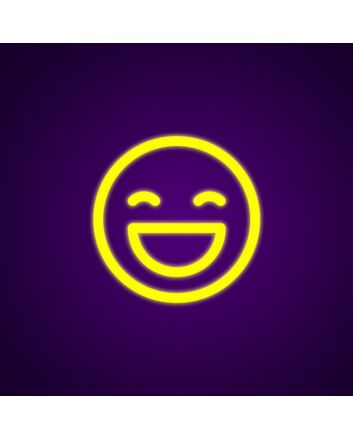 Happy Neon Sign for Positive Spaces