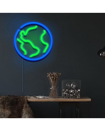 Earth Neon Sign for Nature and Earth Themed Decor