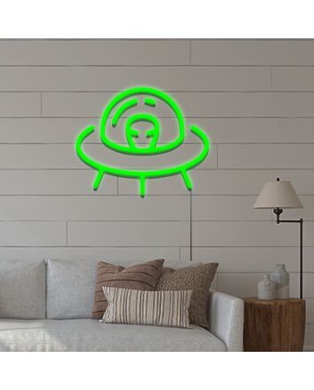 Alien Neon Sign for Playful Spaces