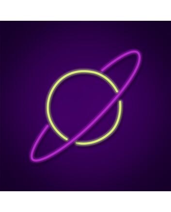Planet Neon Sign for Space Themed Decor