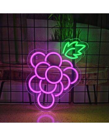 Grapes Neon Sign for Wine Enthusiasts