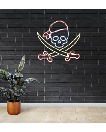 Pirate Neon Sign for Nautical Themes