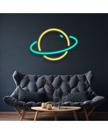 Planet Neon Sign for Space Themes
