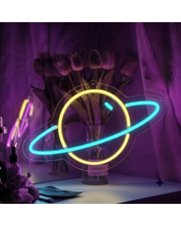 Planet Neon Sign for Space Themes