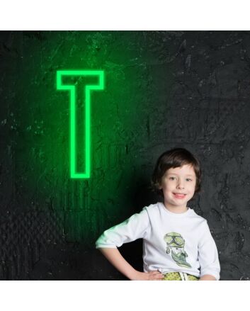 Letter T Neon Sign for Initials