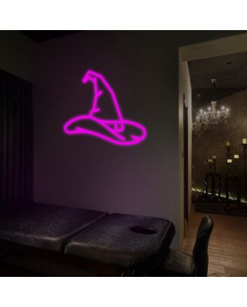 Witch Hat Neon Sign for Halloween Decor