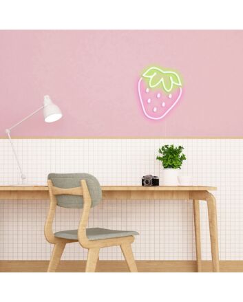 Strawberry Neon Sign Perfect for adding a sweet touch to kitchens and cafes