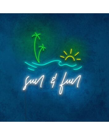 Sun And Fun Neon Sign Perfect for summer-themed decor