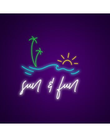 Sun And Fun Neon Sign Perfect for summer-themed decor