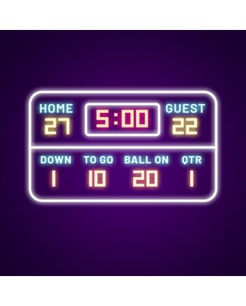 Score Board Neon Sign Perfect for game rooms and sports bars