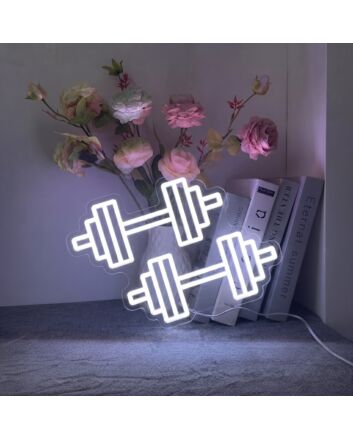 Two Dumbbells Neon Sign Ideal for gyms and fitness enthusiasts