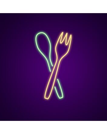 Spoon And Fork Neon Sign Great for kitchens and dining areas