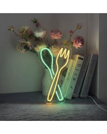 Spoon And Fork Neon Sign Great for kitchens and dining areas