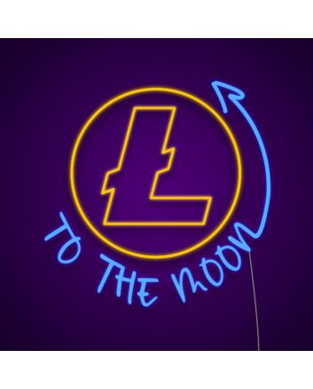 Litecoin To The Moon Sign Neon Sign Celebrate cryptocurrency