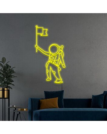 Landed Astronaut Neon Sign Perfect for space enthusiasts